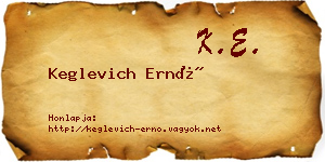 Keglevich Ernő névjegykártya